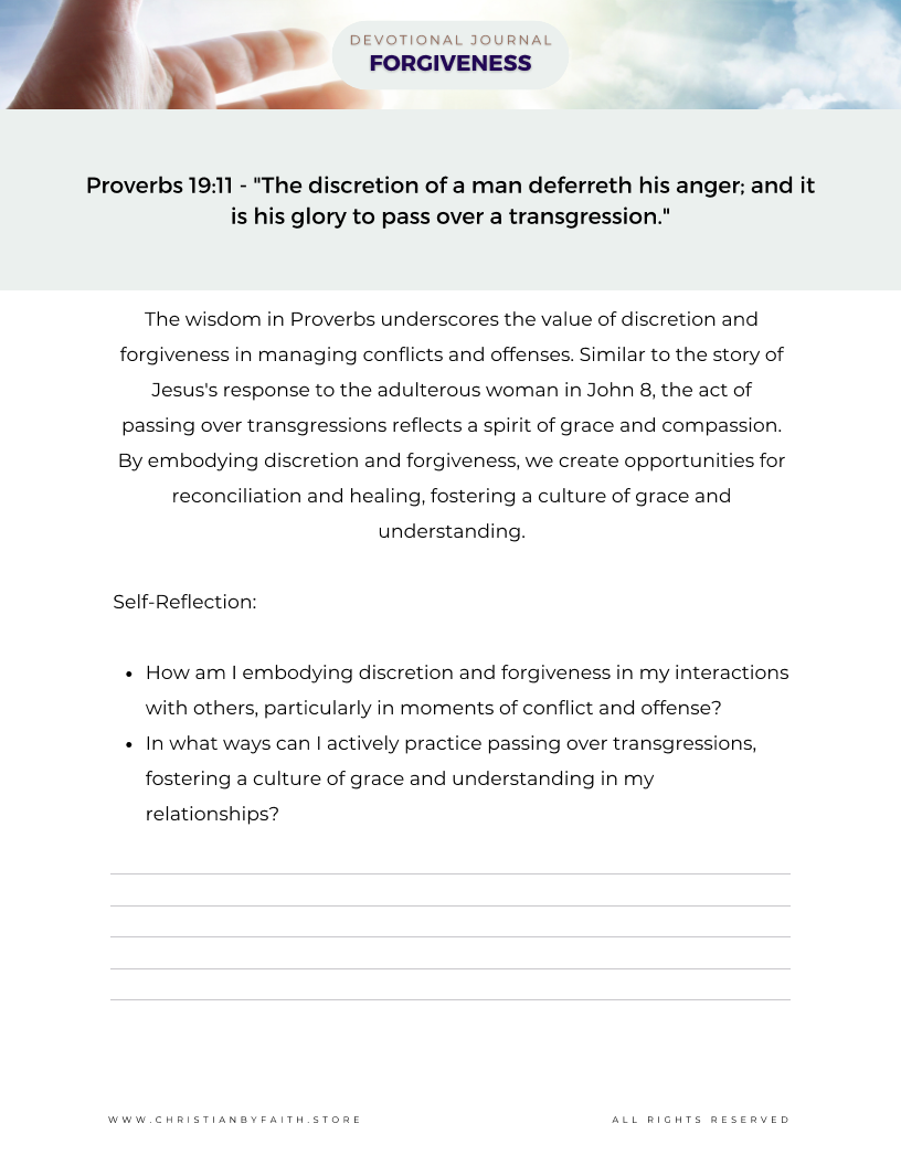 Forgiveness - Digital (print-out) devotional journal about finding forgivness