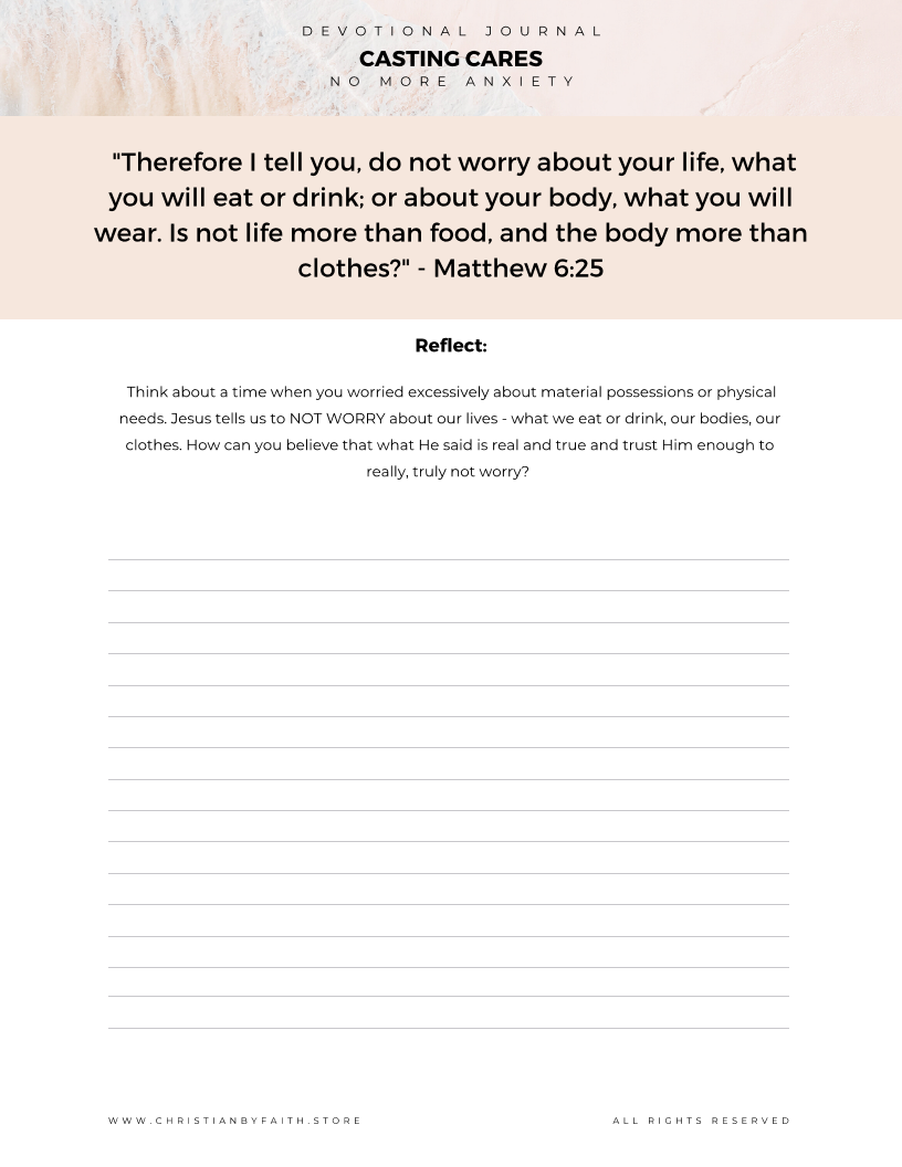 No More Anxiety - Digital (print-out) Devotional Journal