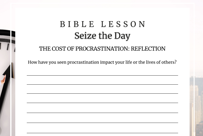Seize The Day - (Digital) Bible Study Journal For Overcoming Procrastination