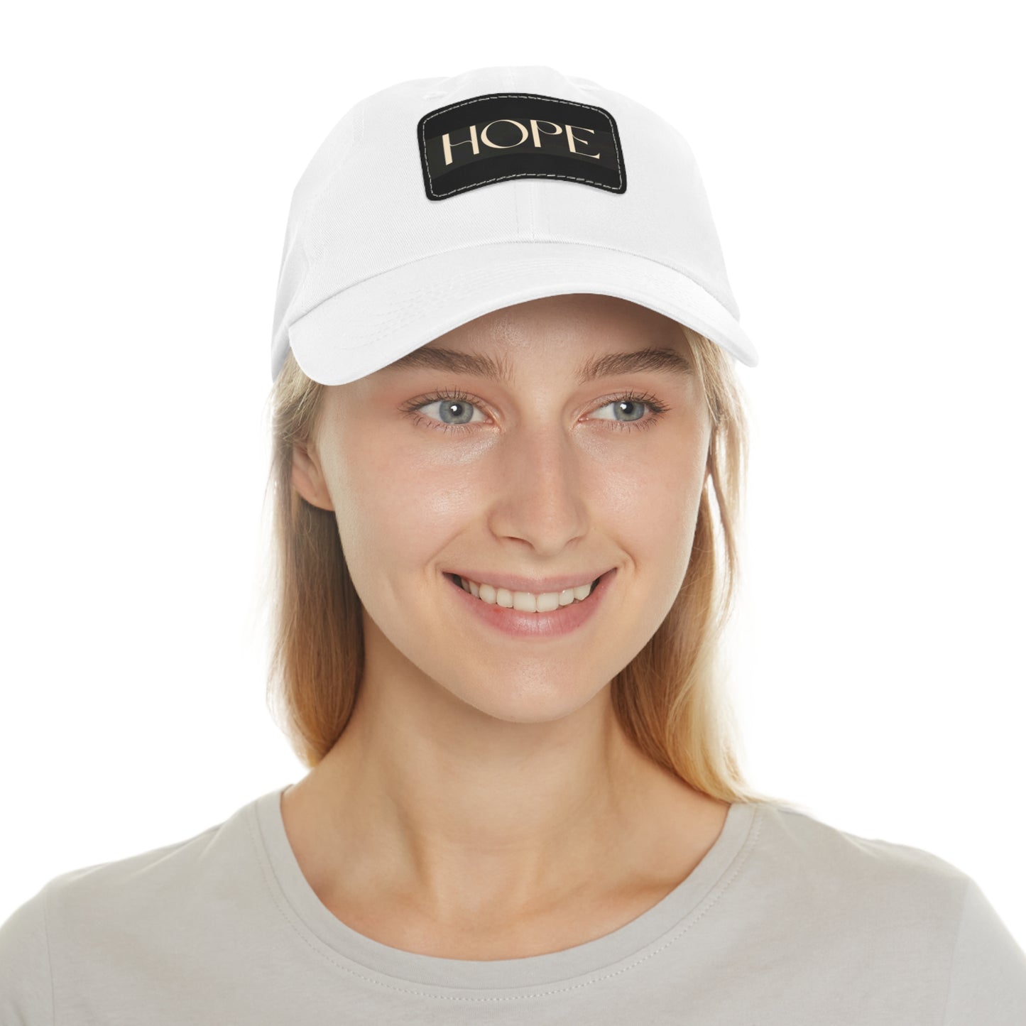 Message of HOPE- Cap Hat with Leather Patch (Rectangle)