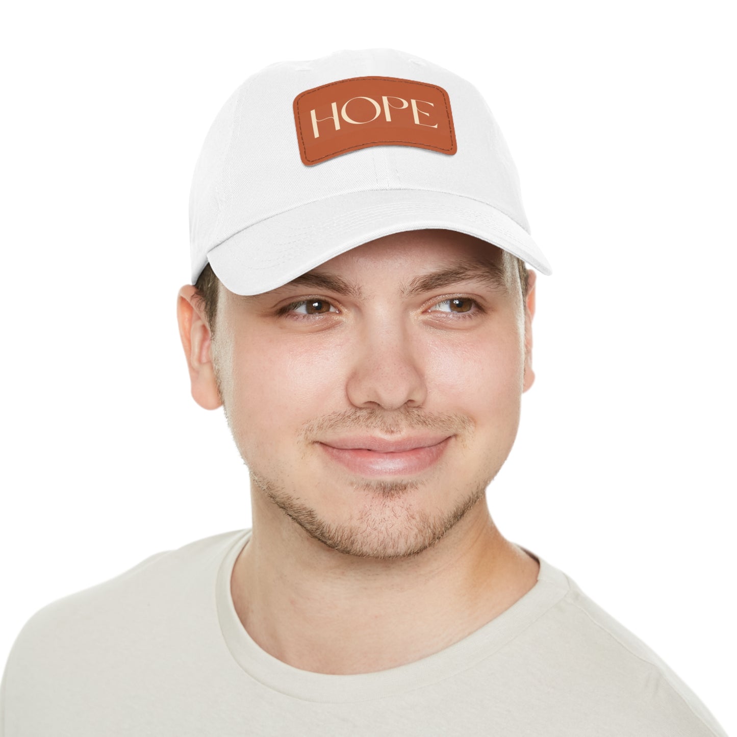 Message of HOPE- Cap Hat with Leather Patch (Rectangle)