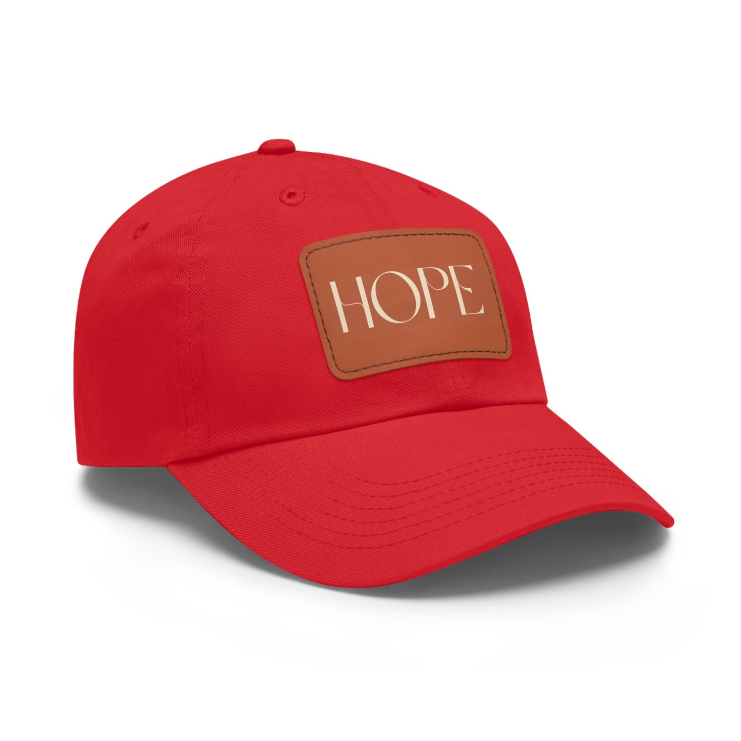 Message of HOPE- Cap Hat with Leather Patch (Rectangle)