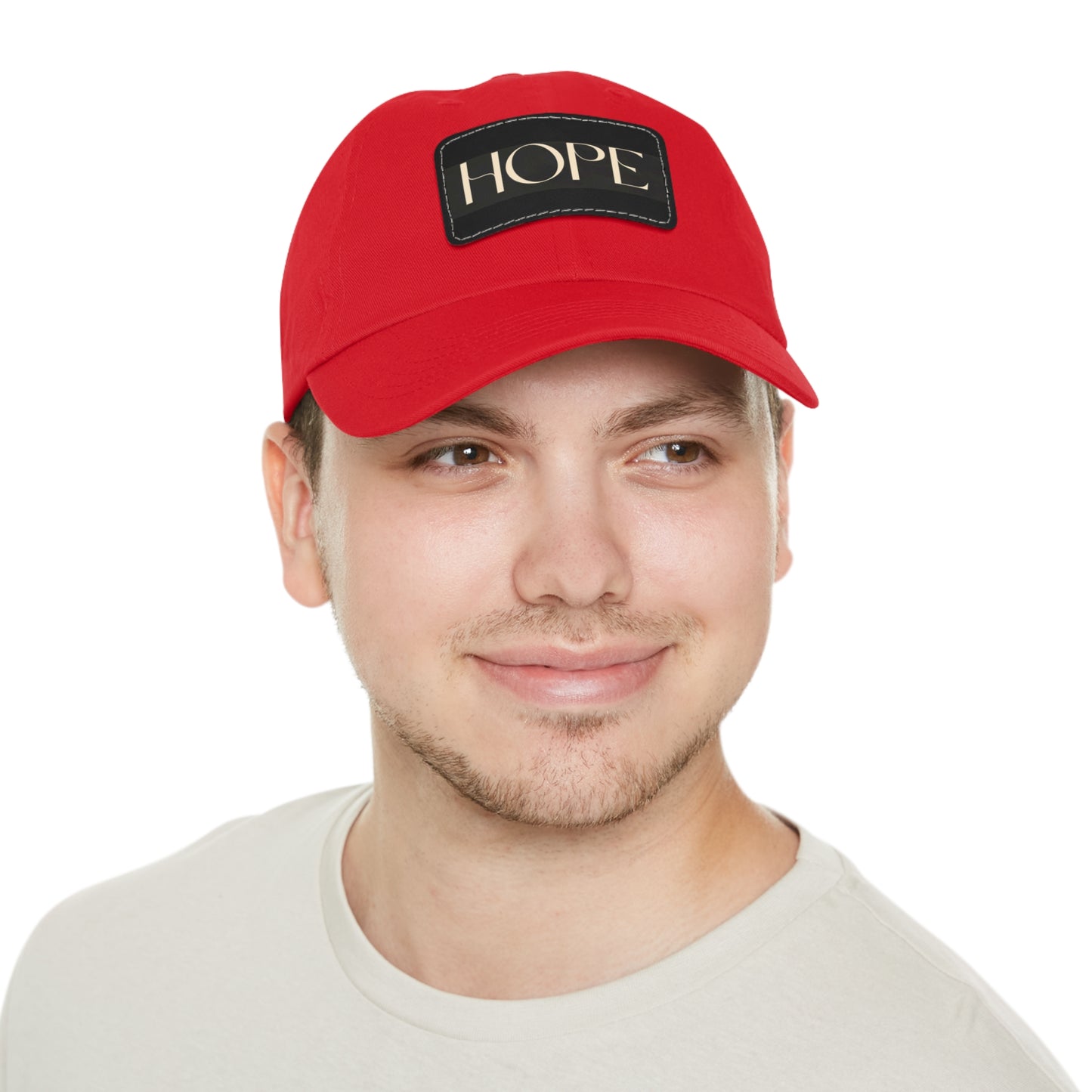 Message of HOPE- Cap Hat with Leather Patch (Rectangle)