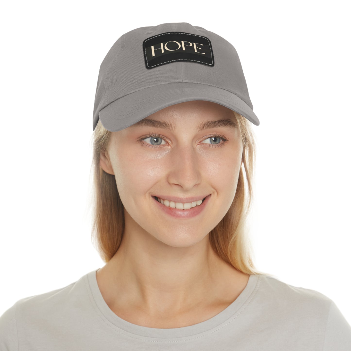 Message of HOPE- Cap Hat with Leather Patch (Rectangle)