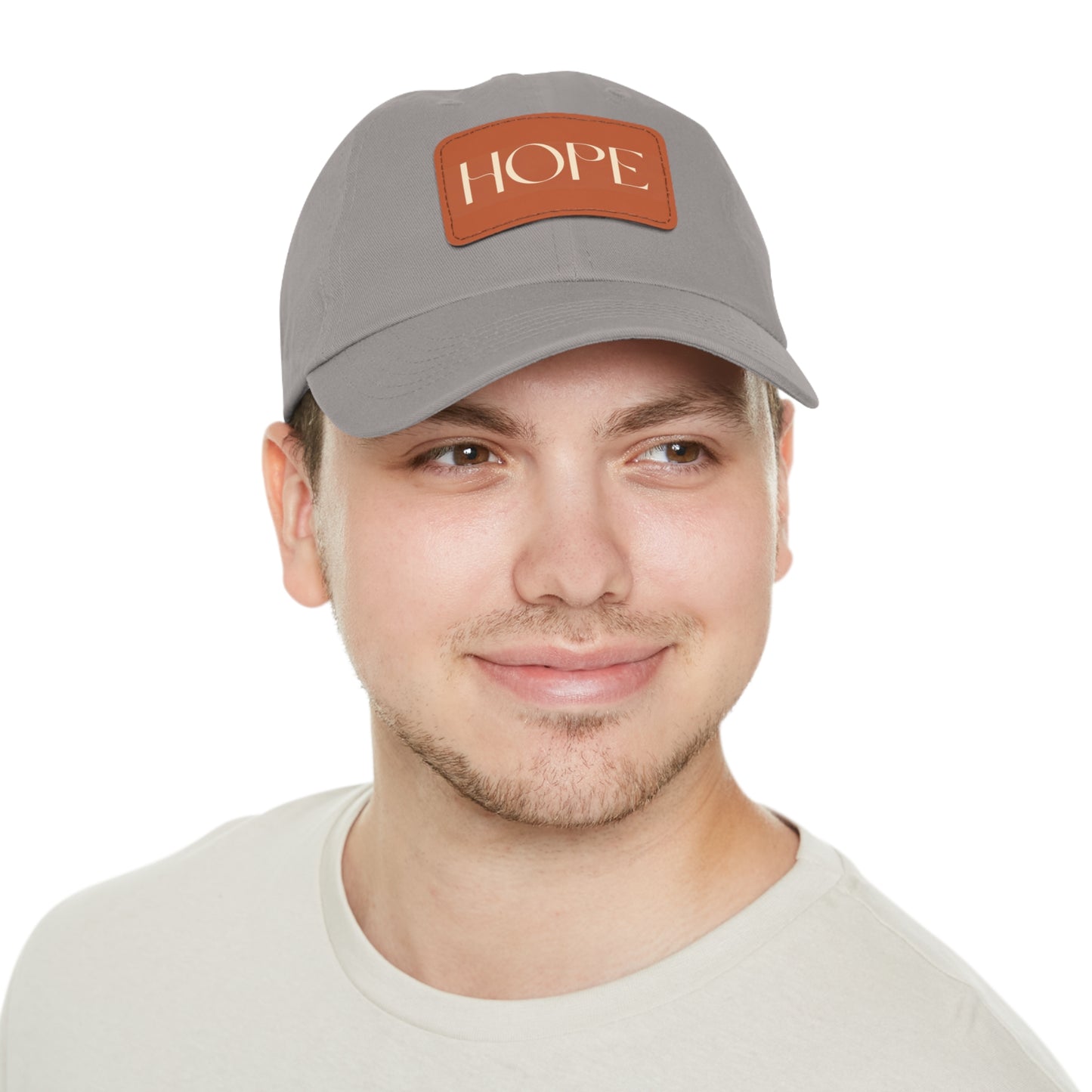 Message of HOPE- Cap Hat with Leather Patch (Rectangle)