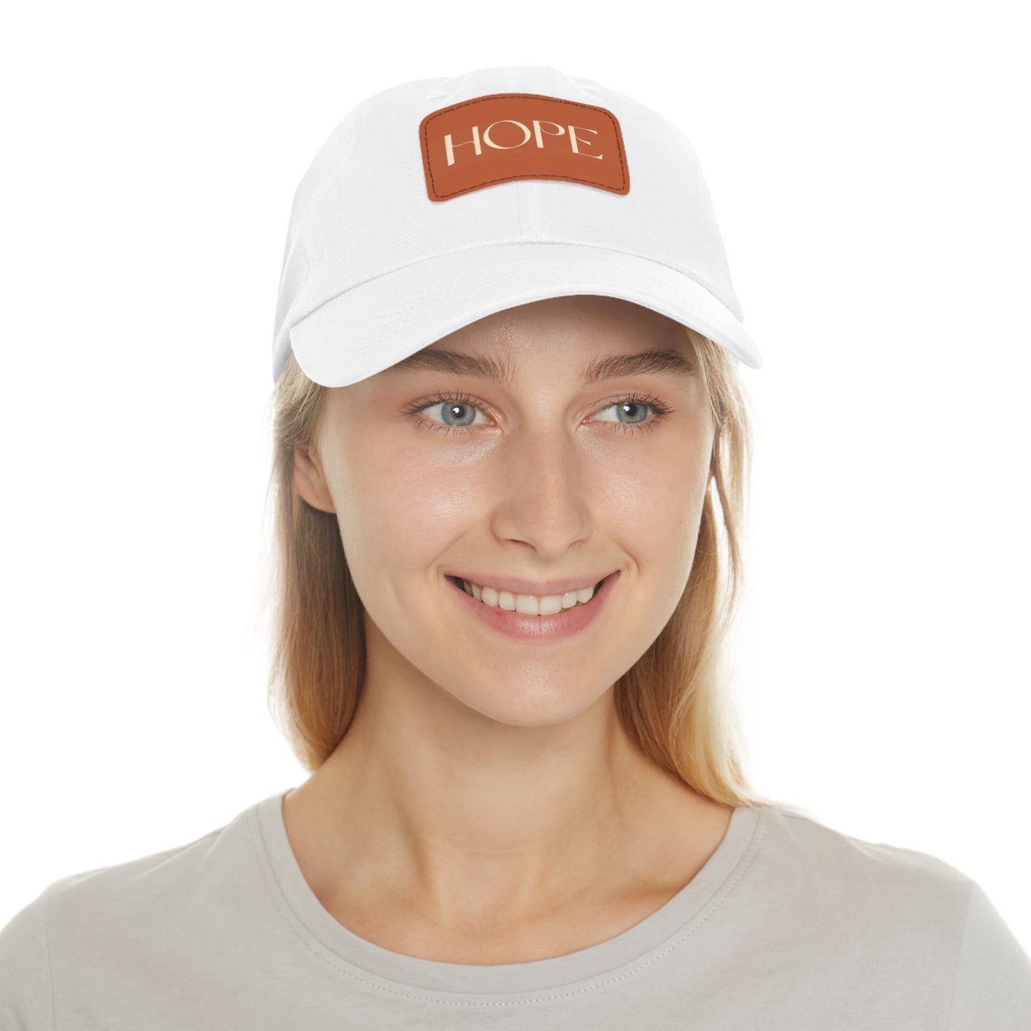 Message of HOPE- Cap Hat with Leather Patch (Rectangle)