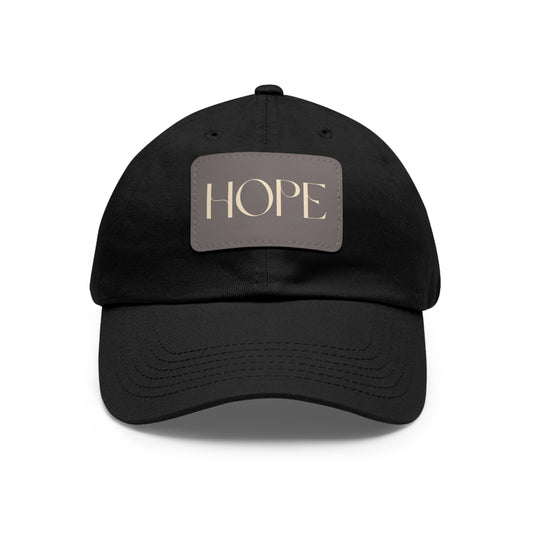 Message of HOPE- Cap Hat with Leather Patch (Rectangle)