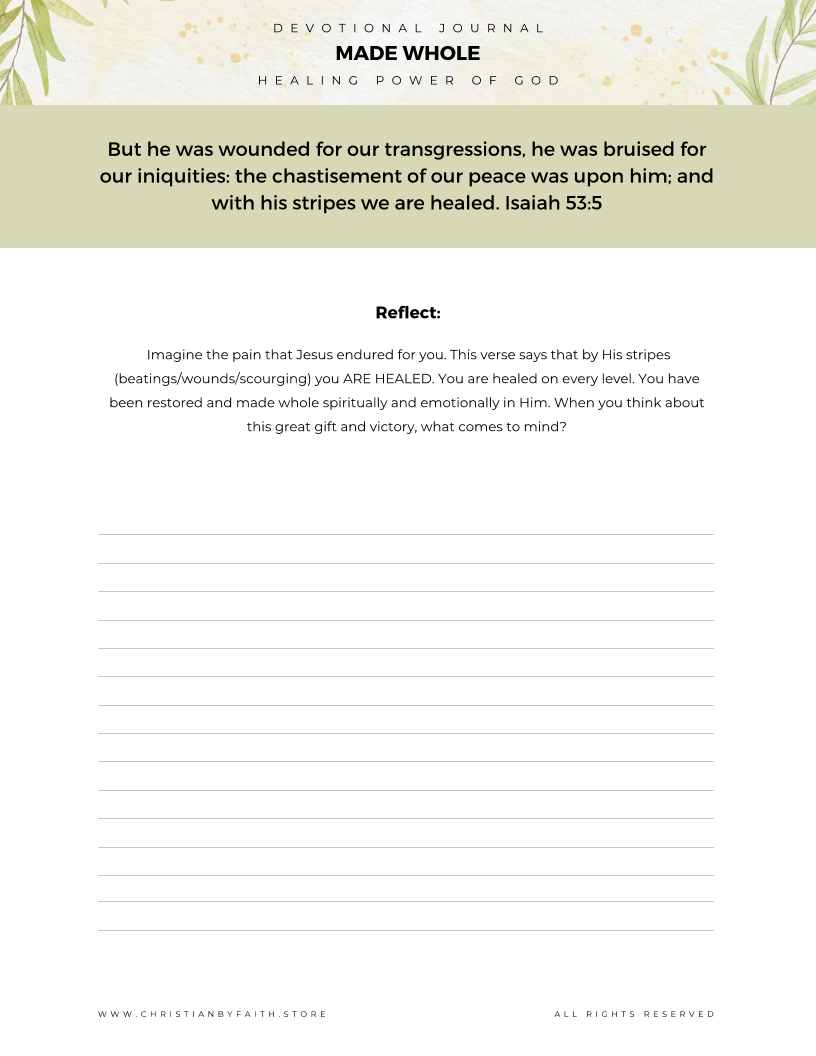 Made Whole - Healing Power of God - Devotional Journal