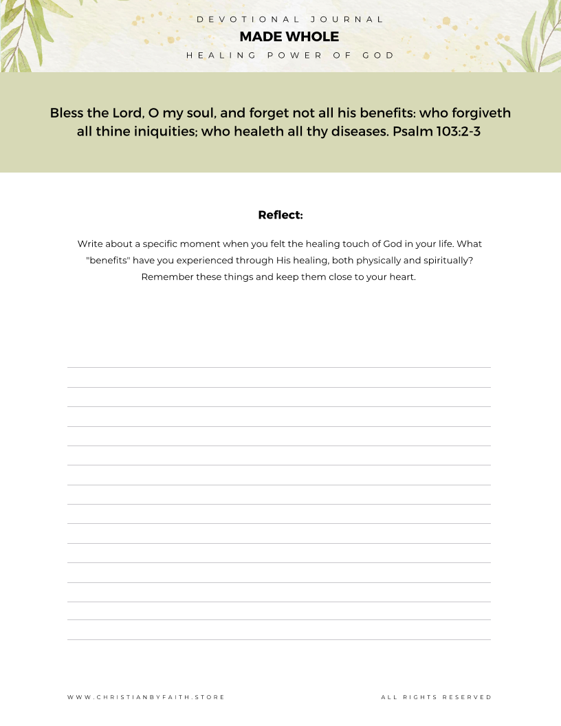 Made Whole - Healing Power of God - Devotional Journal