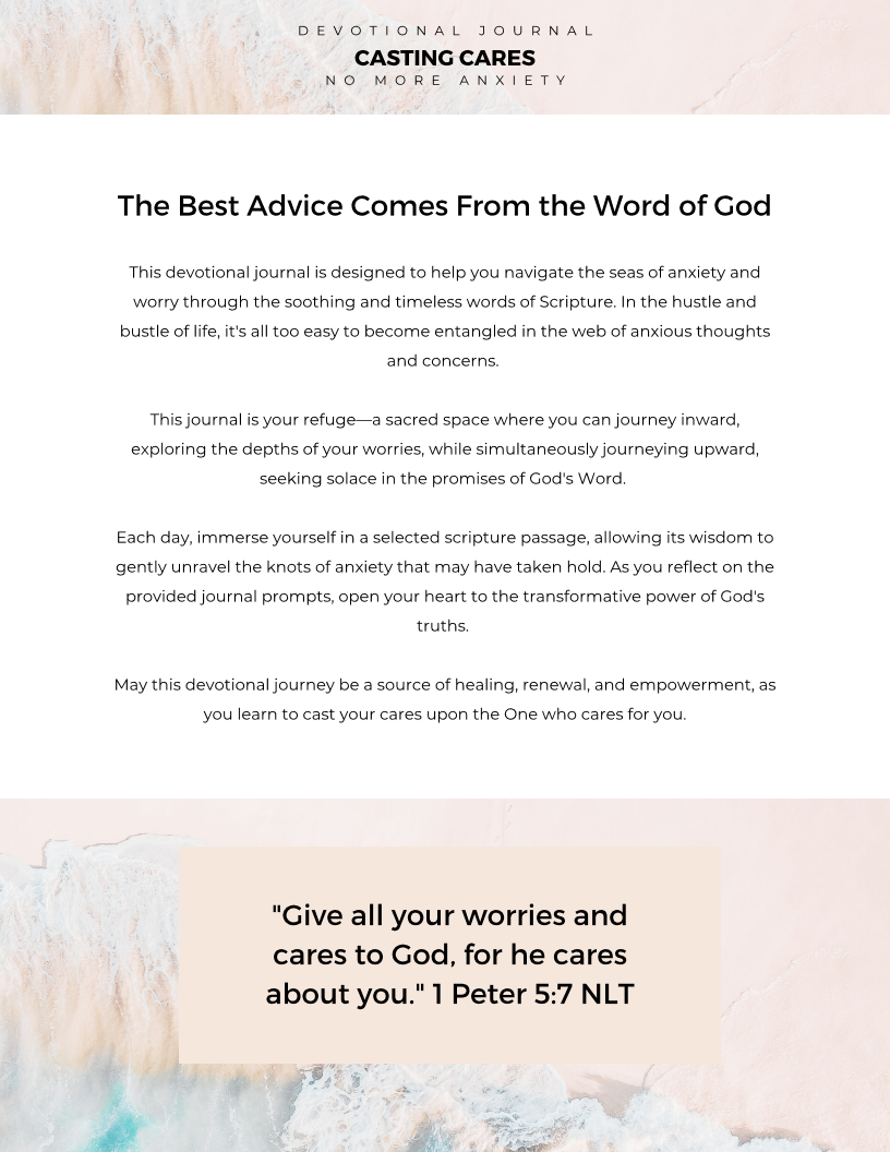 No More Anxiety - Digital (print-out) Devotional Journal